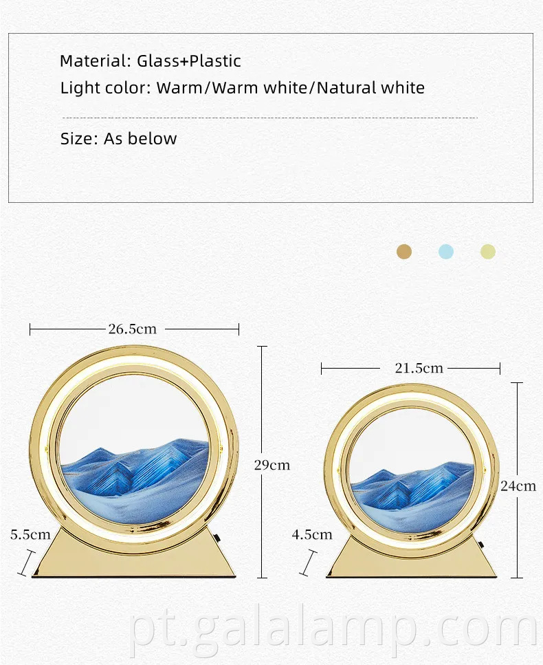 Pintura de areia movediça em 3D, luz noturna, artesanato de ornamento